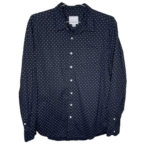 American Eagle Outfitters Other - American Eagle Black Button Up Long Sleeve‎ Shirt Large Tall